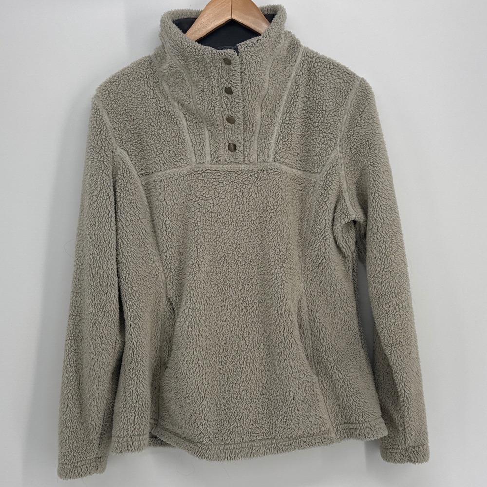 Kuhl Flight Fleece Pullover Womens Small Gray Sherpa Snap Neck Jacket